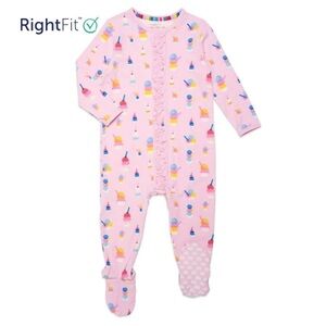 NWT🍧 18-24M🧲 Magnetic Me Modal Right Fit Footie w/ Ruffles Pink Sundae Funday 🍦